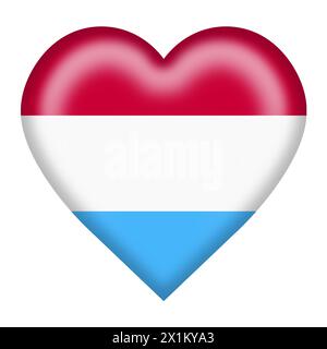 Luxembourg flag heart button with clipping path Stock Photo