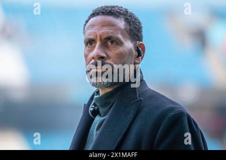 Rio Ferdinand during the UEFA Champions League Quarter Final 2nd Leg match between Manchester City and Real Madrid at the Etihad Stadium, Manchester on Wednesday 17th April 2024. (Photo: Mike Morese | MI News) Credit: MI News & Sport /Alamy Live News Stock Photo