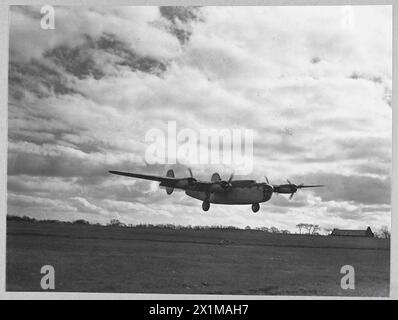 DEFEATING GERMANY'S KEY WEAPON : LIBERATOR v. U-BOAT - 9576 (Picture issued 1943) Airborne! - The Liberator 'E' for Edward, starts on its long flight, Royal Air Force Stock Photo