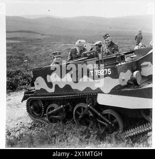 VISIT OF H.R.H. THE PRINCESS ROYAL TO A BATTALION OF THE ROYAL SCOTS - HRH seen in a Bren gun carrier during her visit, British Army Stock Photo