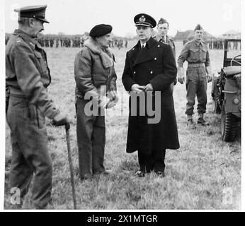 GENERAL MONTGOMERY INSPECTS ALLIED TROOPS - C-in-C talking to Colonel De Bruyne of the Royal Marines. [Princess Irene Brigade - Dutch] , British Army Stock Photo