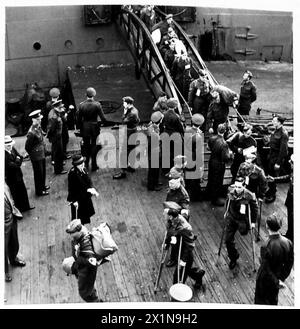 British prisoners of war repatriated from Italy arriving at a west ...