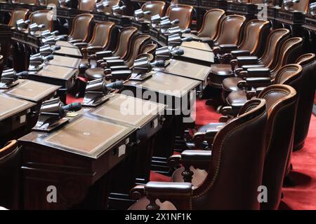 Buenos Aires, Argentina, 17.04.2024, View of the chamber of depùties of National Congress of Argentina during a guided tour for tourists and students. Stock Photo