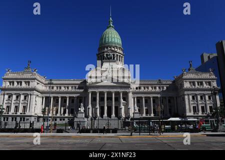 Buenos Aires, Argentina, 17.04.2024, View of building of National Congress of Argentina. (Photo: Néstor J. Beremblum) Stock Photo