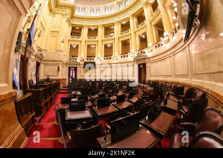 Buenos Aires, Argentina, 17.04.2024, View of the chamber of depùties of National Congress of Argentina during a guided tour for tourists and students. Stock Photo