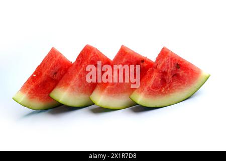 sliced watermelon on white background Stock Photo