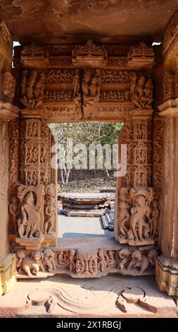Small Ruin Sanctum Entrance Near Laxmi Narayana Temple, Chandpur group of temples, Chandpur, Lalitpur, Uttar Pradesh, India. Stock Photo