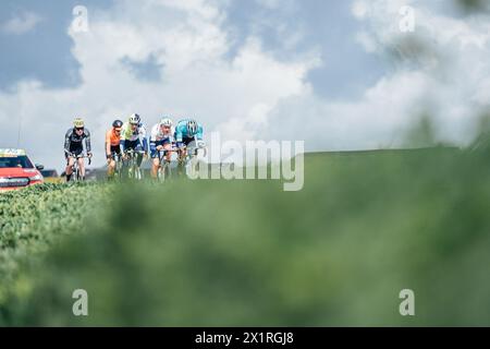 Huy, Belgium. 17th Apr, 2024. Picture by Zac Williams/SWpix.com - 17/04/2024 - Cycling - 2024 Fleche Wallone - The breakaway. Credit: SWpix/Alamy Live News Stock Photo