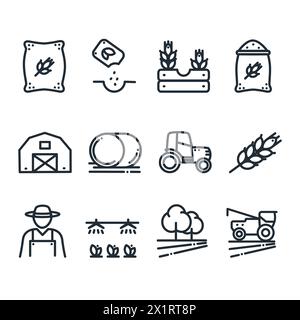 Field tractor icon. Outline field tractor vector icon for web design ...