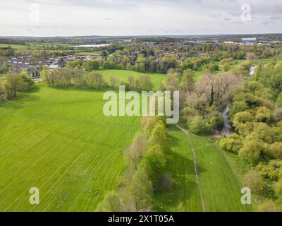 foots cray meadows on the banks of the river cray is a nature reserve of woodland, walks and meadows in sidcup london Stock Photo