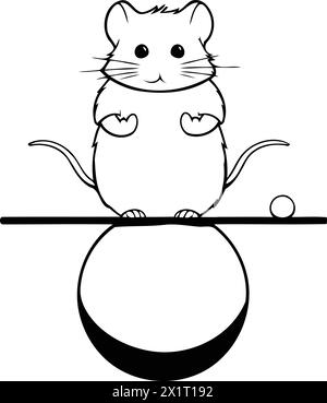 Hamster on the scales. Vector illustration of a hamster. Stock Vector