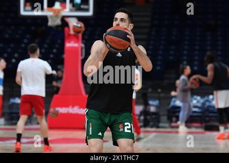 Ioannis Papapetrou of Panathinaikos AKTOR Athens warms up Stock Photo