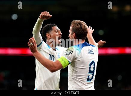 File photo dated 17-10-2023 of Harry Kane (right), who is ready to go into battle against Jude Bellingham for a spot in the Champions League final before the pair aim to lead England to Euro 2024 glory. Issue date: Thursday April 18, 2024. Stock Photo