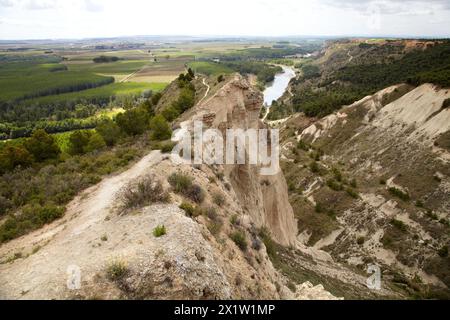 Aragon and Arga rivers¥ confluence, Peñalen ravine, Funes, Navarre, Spain. Stock Photo