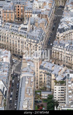 View of Belle Epoque houses from the Eiffel Tower, Paris, Ile-de-France, France Stock Photo