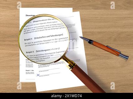 Take a close look at your marriage contract Stock Photo
