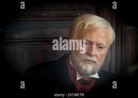 Gustave Eiffel, wax figure in Eiffel's former office at the top of the Eiffel Tower, Paris, Ile-de-France, France Stock Photo