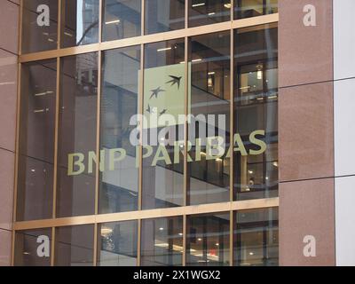 BNP Paribas office tower on 7th avenue in Manhattan. Stock Photo