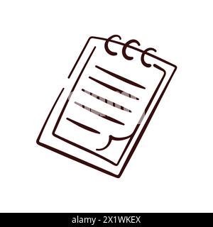 Folder with document icon in line art style. Vector illustration isolated on a white background. Stock Vector
