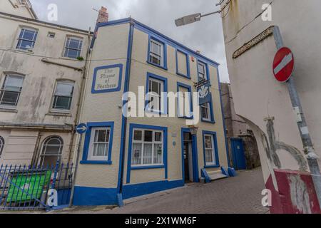 The Plume of Feathers - Smallest Pub in Wales in Carmarthen West Wales Stock Photo