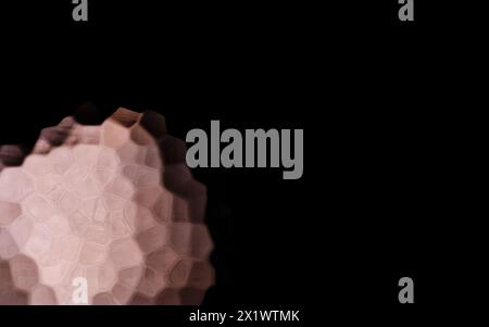 Grey Polygonal Shapes on black background. Honeycomb pattern. Stock Photo