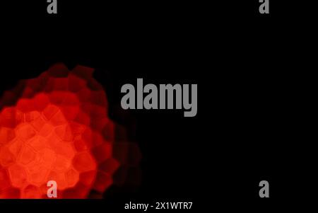 Red Polygonal Shapes on black background. Honeycomb pattern. Stock Photo
