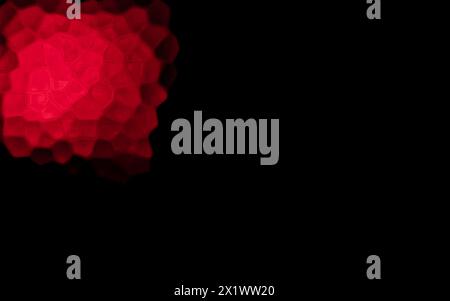 Red Polygonal Shapes on black background. Honeycomb pattern. Stock Photo