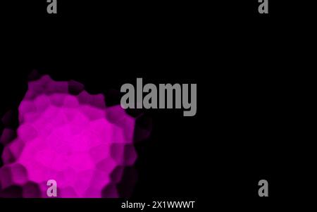 Pink Polygonal Shapes on black background. Honeycomb pattern. Stock Photo