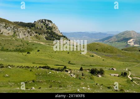 Panorama near the Archaeological Area of monte Adranone. Sambuca di Sicilia. Sicily Stock Photo