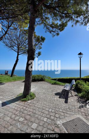 Panoramic Terrace From Fiorenzuola di Focara. Monte San Bartolo. Pesaro. Marche. Italy Stock Photo