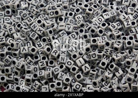 Plastic beads with the alphabet Stock Photo