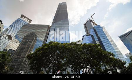 Skyscrapers of Jakarta, the capital of Indonesia, on a sunny day. Stock Photo