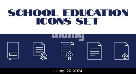 School Icons Set Vector Illustration education icon Student vector Stock Vector
