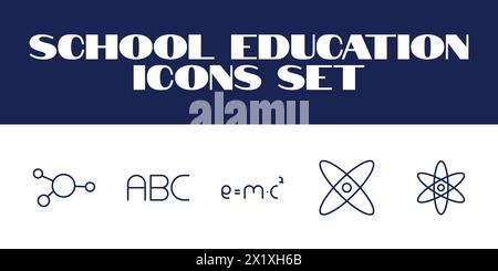 School Icons Set Vector Illustration education icon Student vector Stock Vector