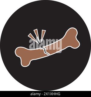 Broken bone icon,vector illustration template design Stock Vector