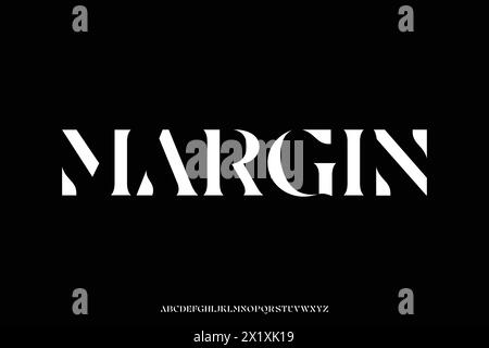 Elegant luxury stencil type alphabet display font vector Stock Vector
