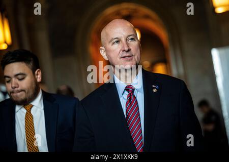 Washington, USA. 18th Apr, 2024. Senator Pete Ricketts (R-NE) walks through the U.S. Capitol, in Washington, DC, on Thursday, April 18, 2024. (Graeme Sloan/Sipa USA) Credit: Sipa USA/Alamy Live News Stock Photo