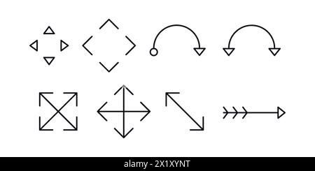 Line Arrow vector icon set Arrow Direction Icons Set Vector Graphics Illustration Stock Vector