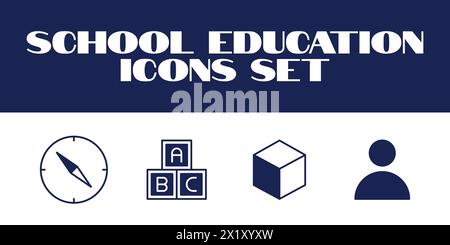 School Icons Set Vector Illustration education icon Student vector Stock Vector
