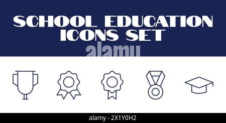 School Icons Set Vector Illustration education icon Student vector Stock Vector