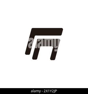 letter rn simple stripes geometric logo vector Stock Vector