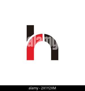 letter hr simple linked colorful logo vector Stock Vector