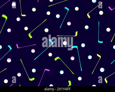 Seamless pattern with golf clubs and balls. Golf putter and a golf ball in a minimalist style. Design for typography, banners and posters, promotional Stock Vector