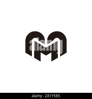 letter rm loop geometric linked logo vector Stock Vector