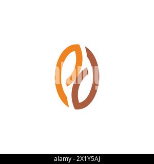 letter pd coffee bean simple logo vector Stock Vector