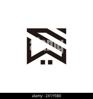 letter s w home roof simple geometric logo vector Stock Vector
