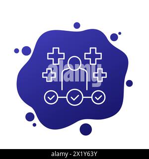 Rehab steps to recovery line icon, vector Stock Vector