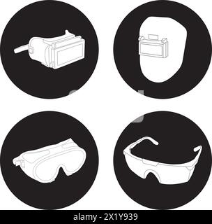 Welding glasses icon vector illustration symbol design Stock Vector