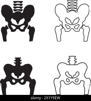Hip Bone icon vector illustration logo design. Stock Vector
