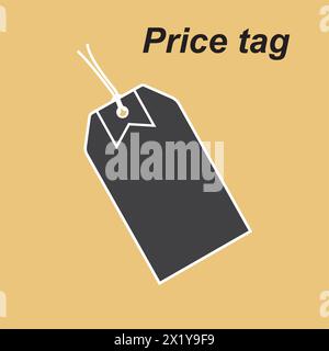 Price Label icon vector; solid logo illustration; isolated pictogram. Stock Vector